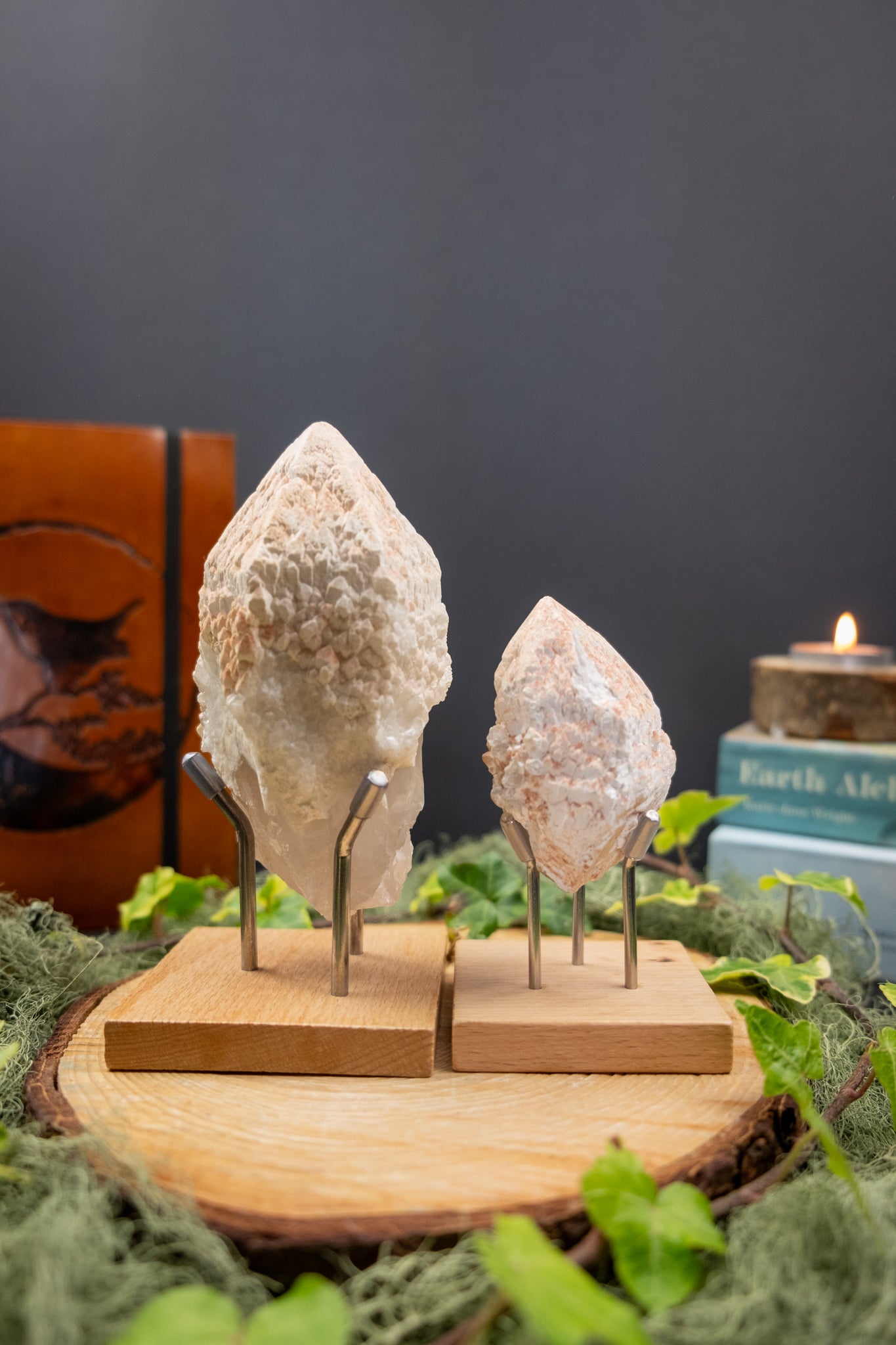 Candle Quartz Crystal Specimen on Stand, High Grade Candle Quartz Stone, Healing Crystal for Light, Clarity, Transformation, Ethical Gem