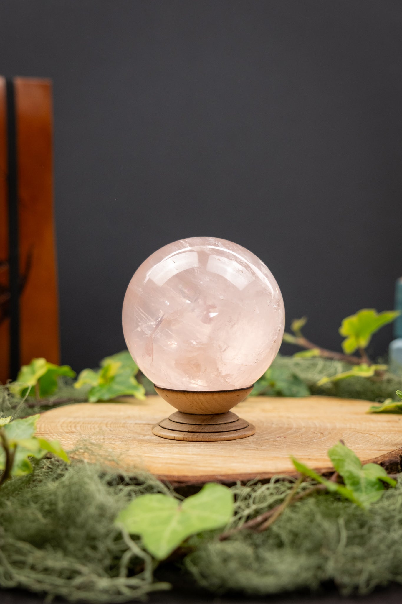 High Grade Rose Quartz Sphere Madagascar, Gemmy Pink Crystal Stone, Exceptional Clarity with Rainbows and Star Asterism