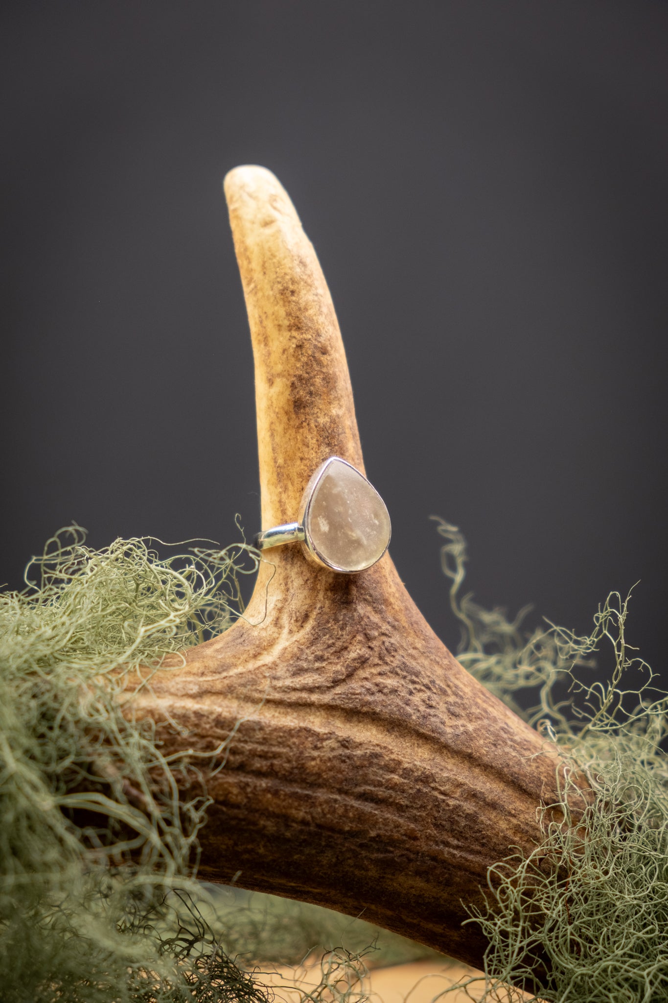 Rare Libyan Desert Glass Ring, Sterling Silver Crystal Ring, High Grade Yellow Tektite Gem Stone Jewellery, One of a Kind Size T