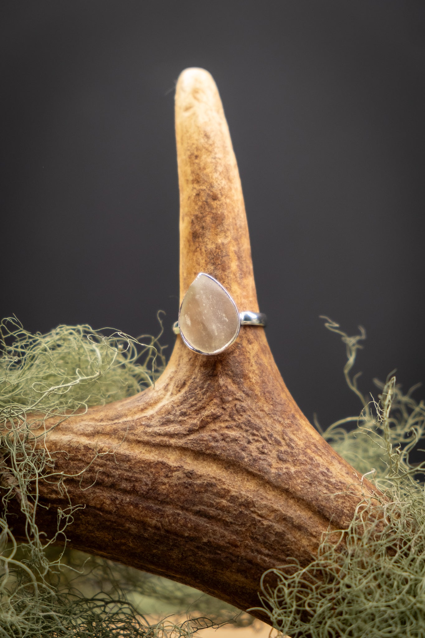 Rare Libyan Desert Glass Ring, Sterling Silver Crystal Ring, High Grade Yellow Tektite Gem Stone Jewellery, One of a Kind Size T