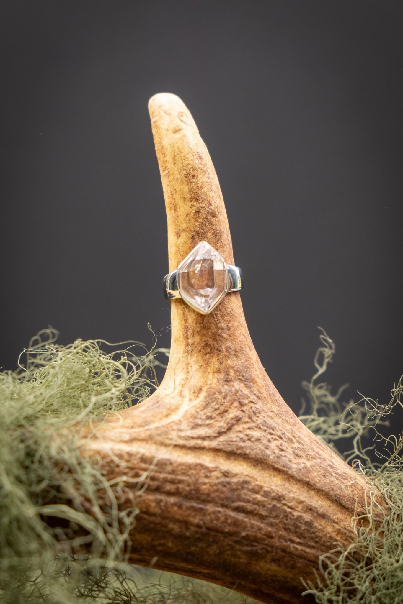 Herkimer Diamond Sterling Silver Ring High Grade Natural Quartz Gemstone Ring Ethical Crystal Jewellery