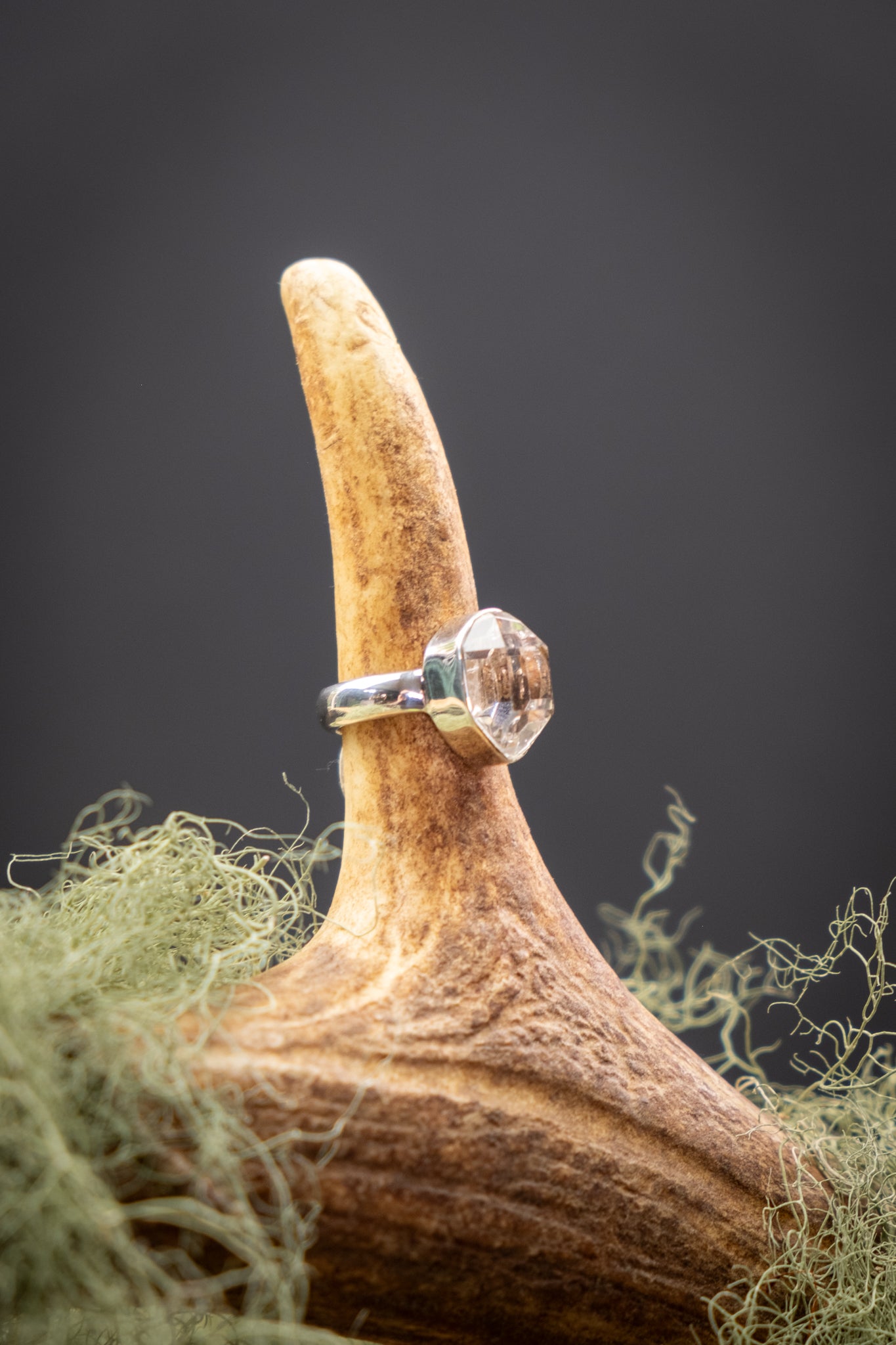 Herkimer Diamond Sterling Silver Ring High Grade Natural Quartz Gemstone Ring Ethical Crystal Jewellery