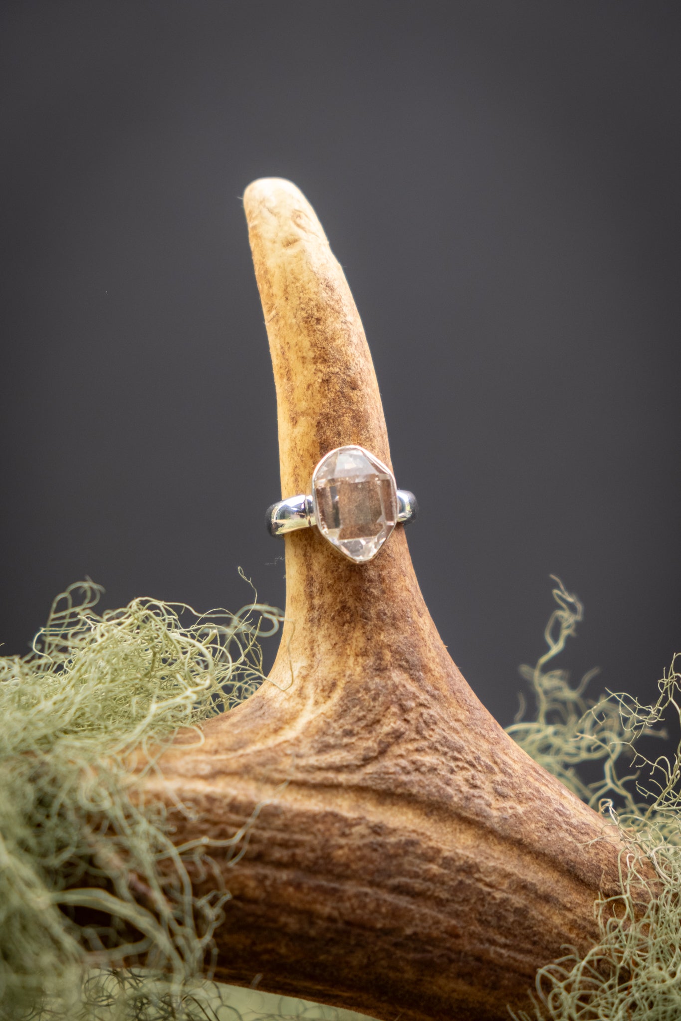 Herkimer Diamond Sterling Silver Ring High Grade Natural Quartz Gemstone Ring Ethical Crystal Jewellery