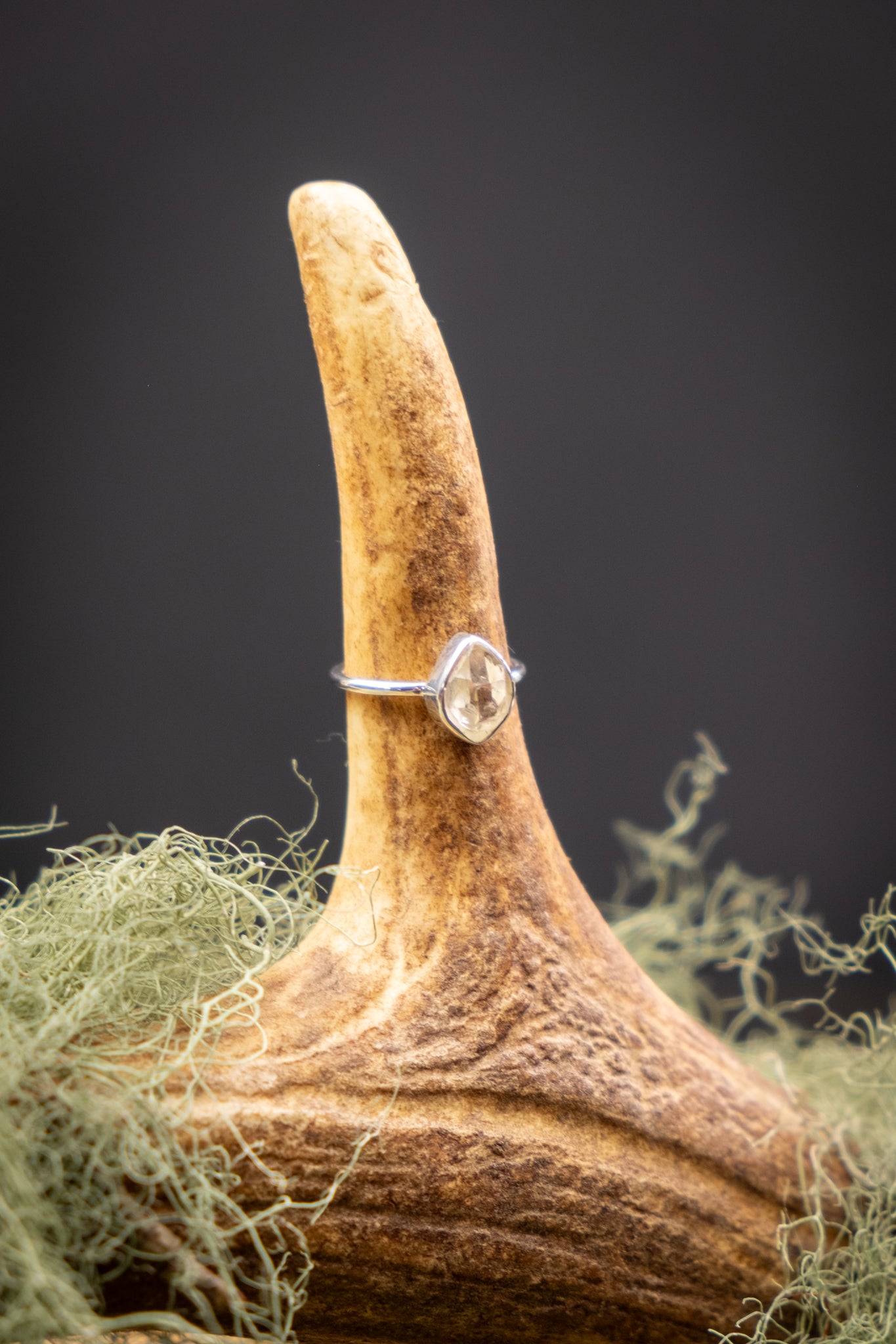 Herkimer Diamond Sterling Silver Ring High Grade Natural Quartz Gemstone Ring Ethical Crystal Jewellery