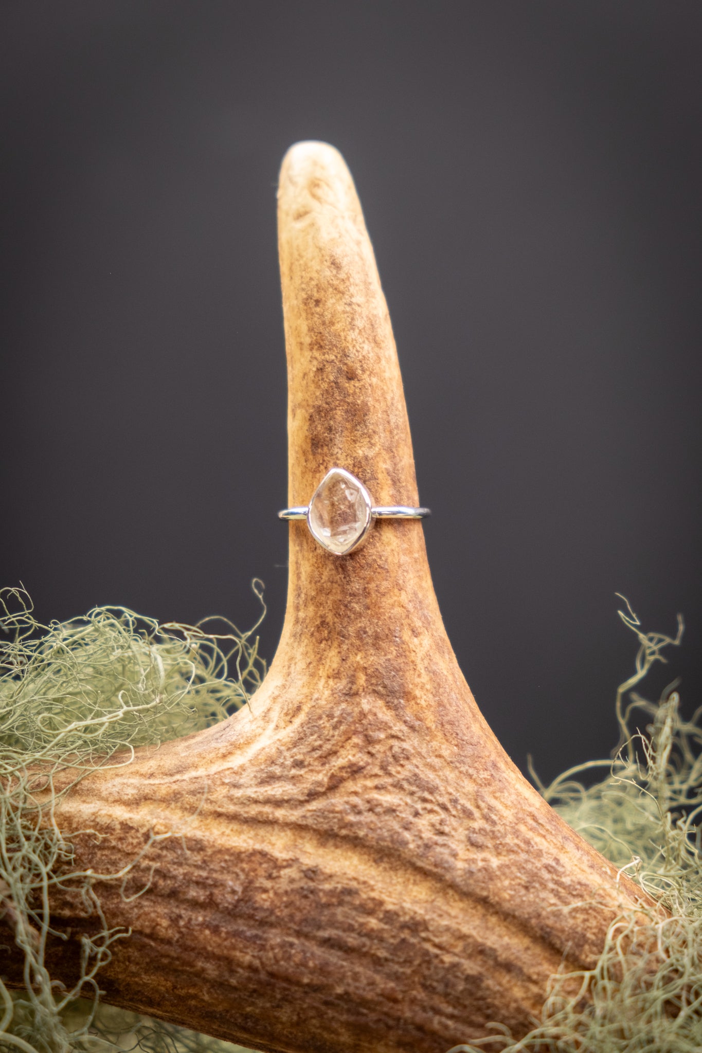 Herkimer Diamond Sterling Silver Ring High Grade Natural Quartz Gemstone Ring Ethical Crystal Jewellery