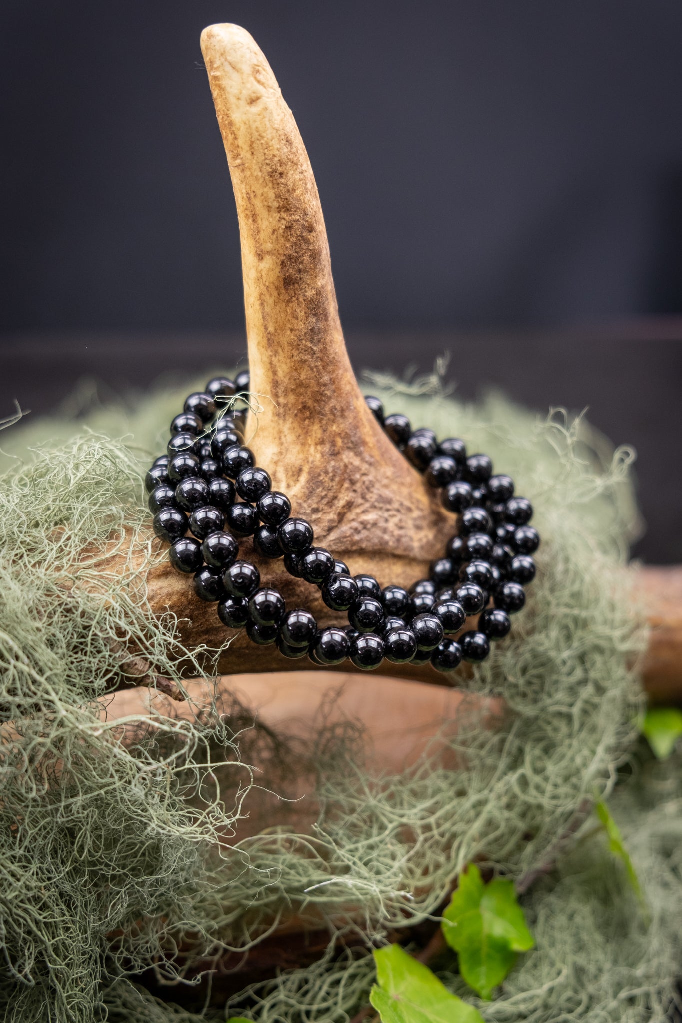 Black Tourmaline Crystal Bracelet 6mm, Grounding Protection Stone for Balance, Strength and Energy Shielding