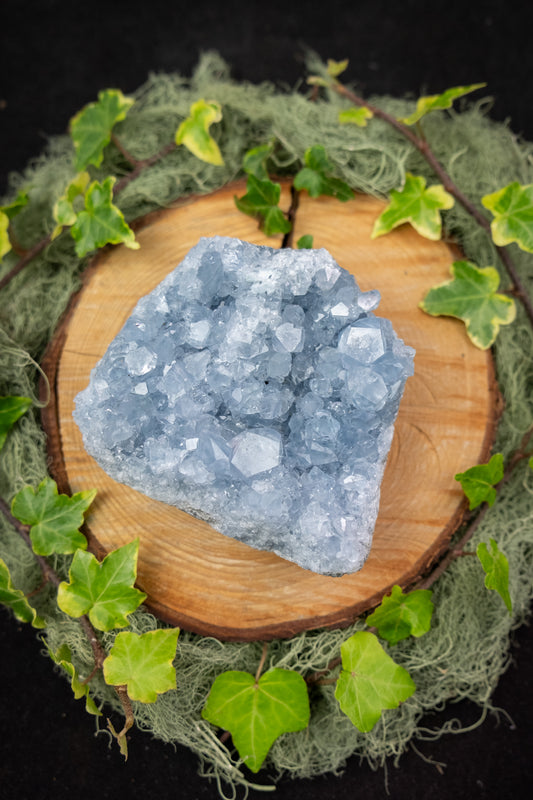 High Grade Celestite Cluster Crystal, Sparkling Celestine Gemstone, Natural Raw Stone from Madagascar, Super Bright Blue Crystal