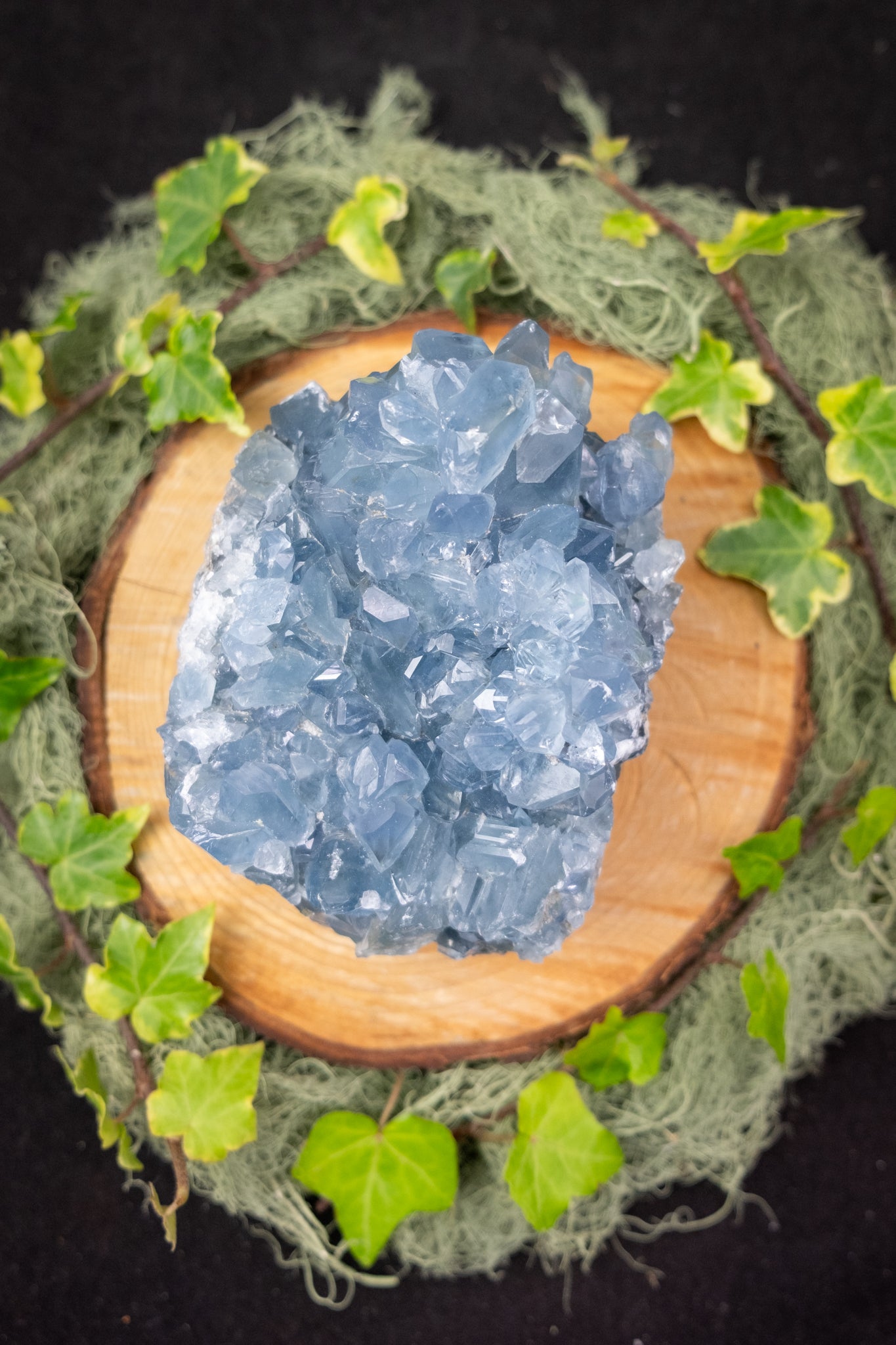 High Grade Celestite Cluster, Super Sparkly Celestine Crystal Gem Stone for Calming Energy and Angelic Connection