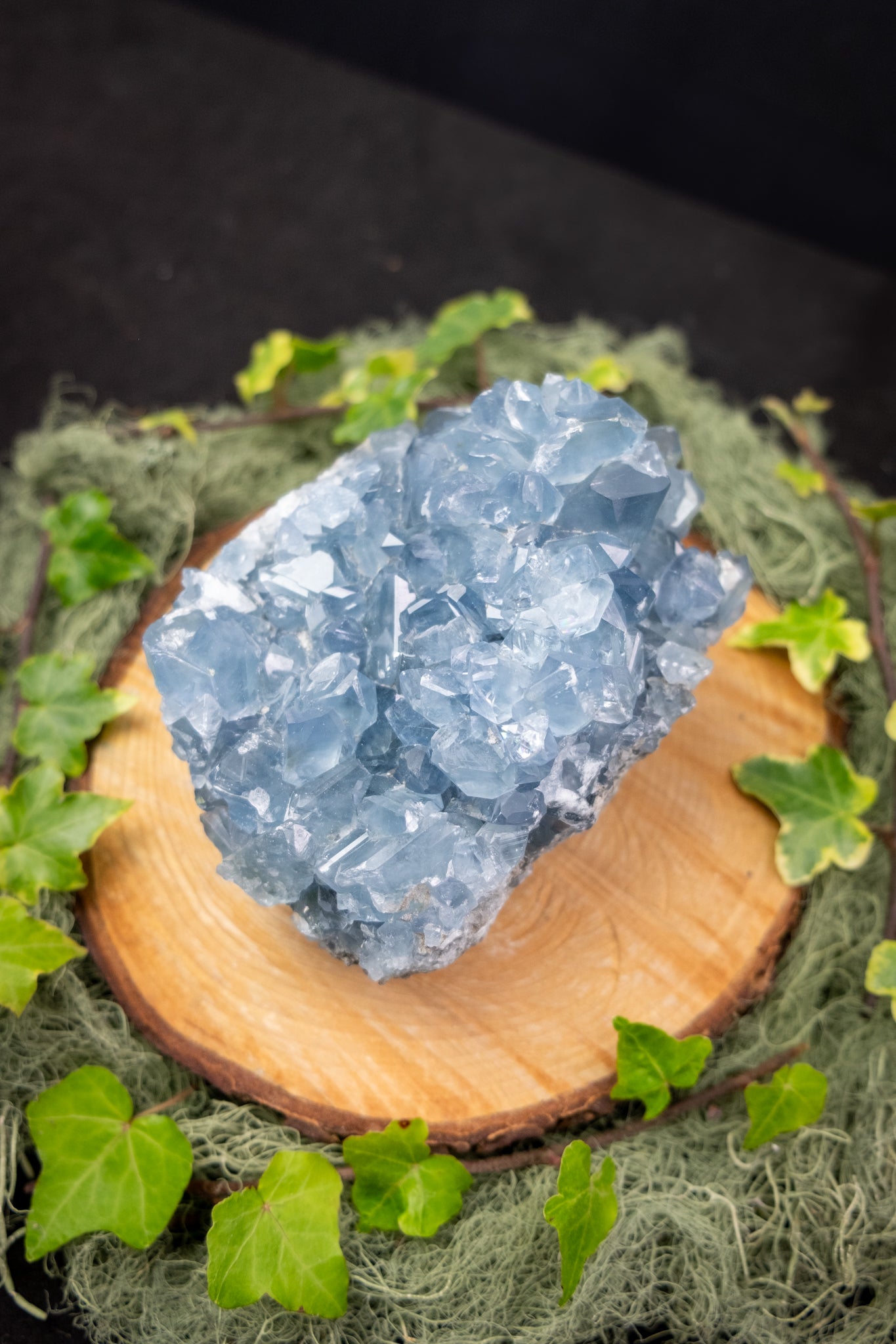 High Grade Celestite Cluster, Super Sparkly Celestine Crystal Gem Stone for Calming Energy and Angelic Connection
