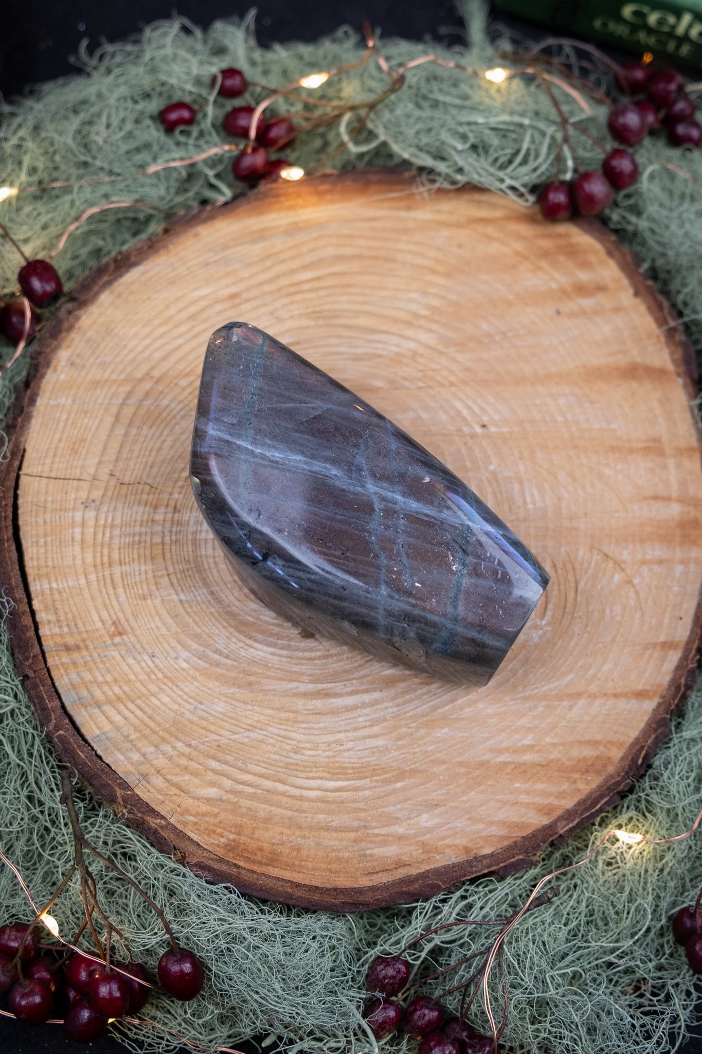 High Grade Sunset Labradorite Polished Stone, Rare Pink Purple Gold Flash, Madagascan Gem for Intuition and Light