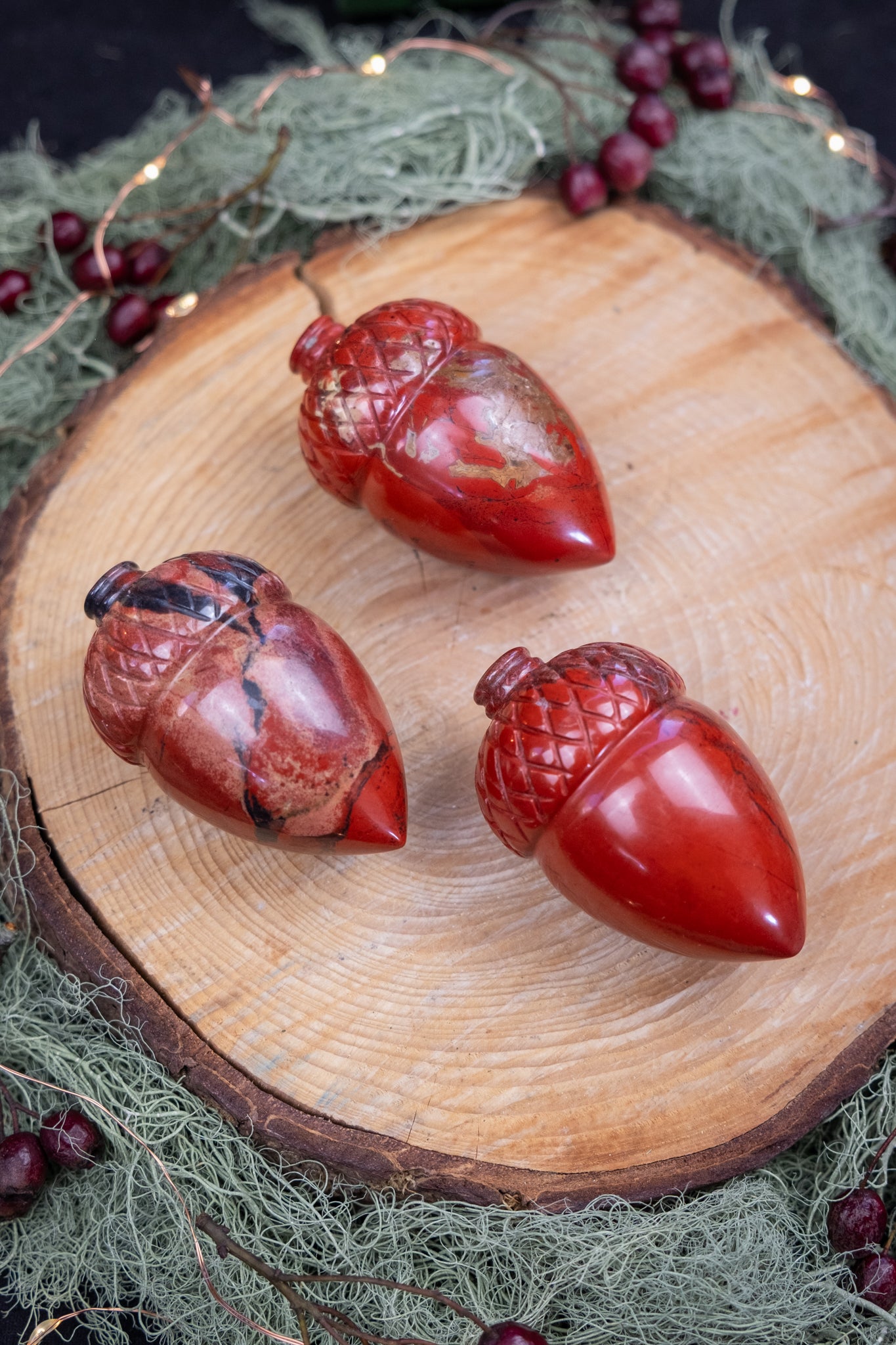 Red Jasper Acorn Crystal Carving, Chunky Red Jasper Stone, Grounding Strength and Rooted Energy, Ethically Sourced Natural Crystal