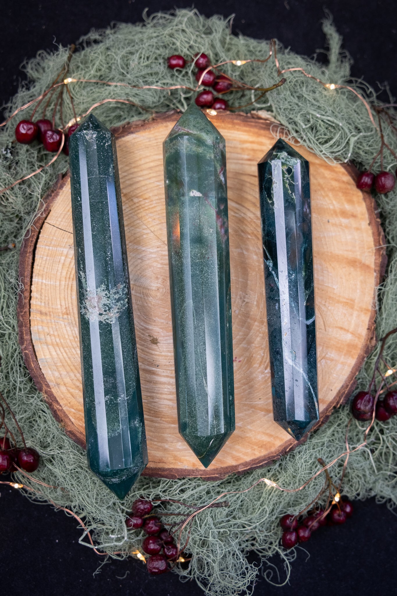 Indian Bloodstone Vogel Wand Crystal, Polished Double Terminated Bloodstone Point, Grounding Protection Stone from India
