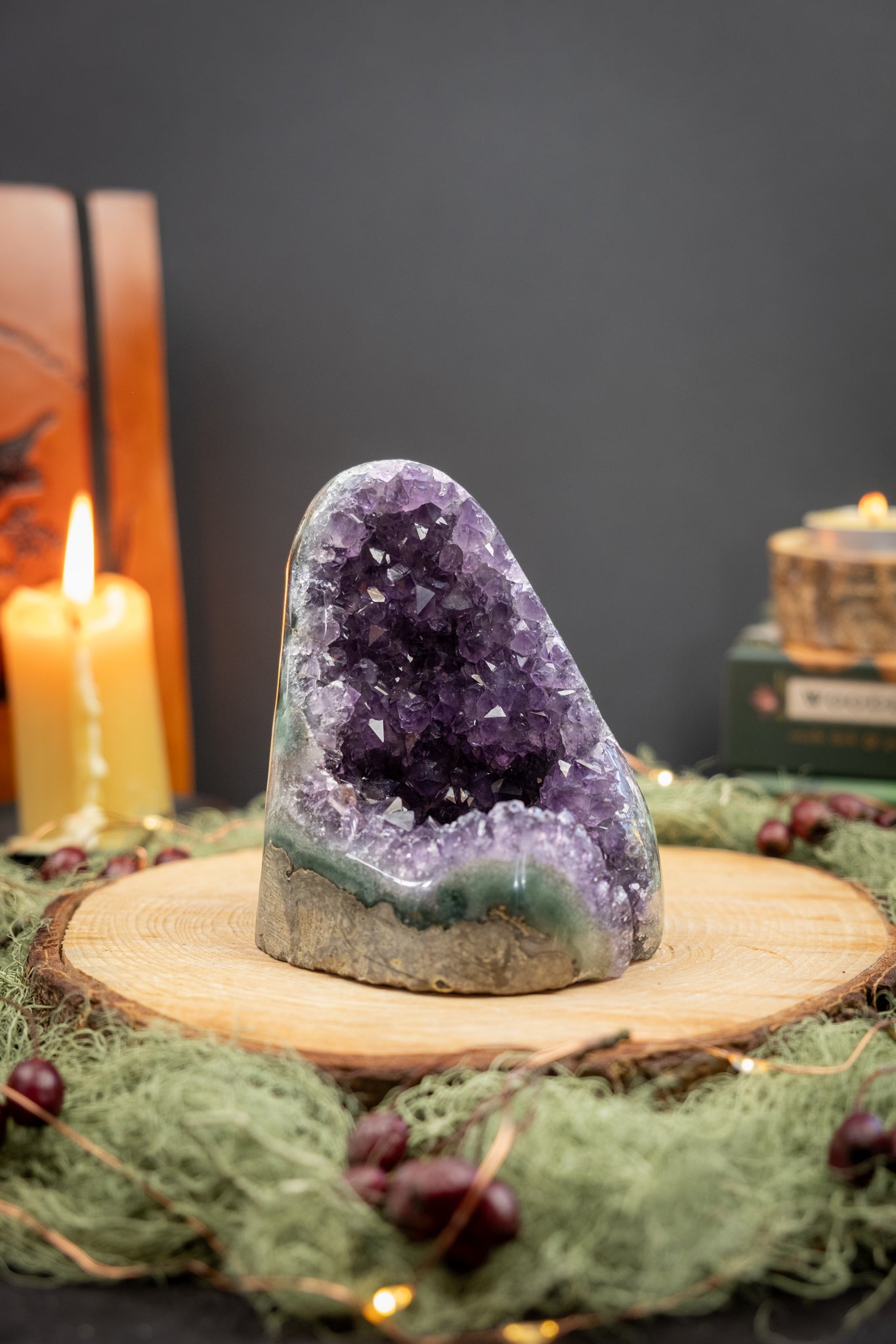 Stunning Deep Purple Amethyst Cluster, Cut Base Crystal from Uruguay, High Grade Amethyst Stone for Calm Protection and Spiritual Clarity