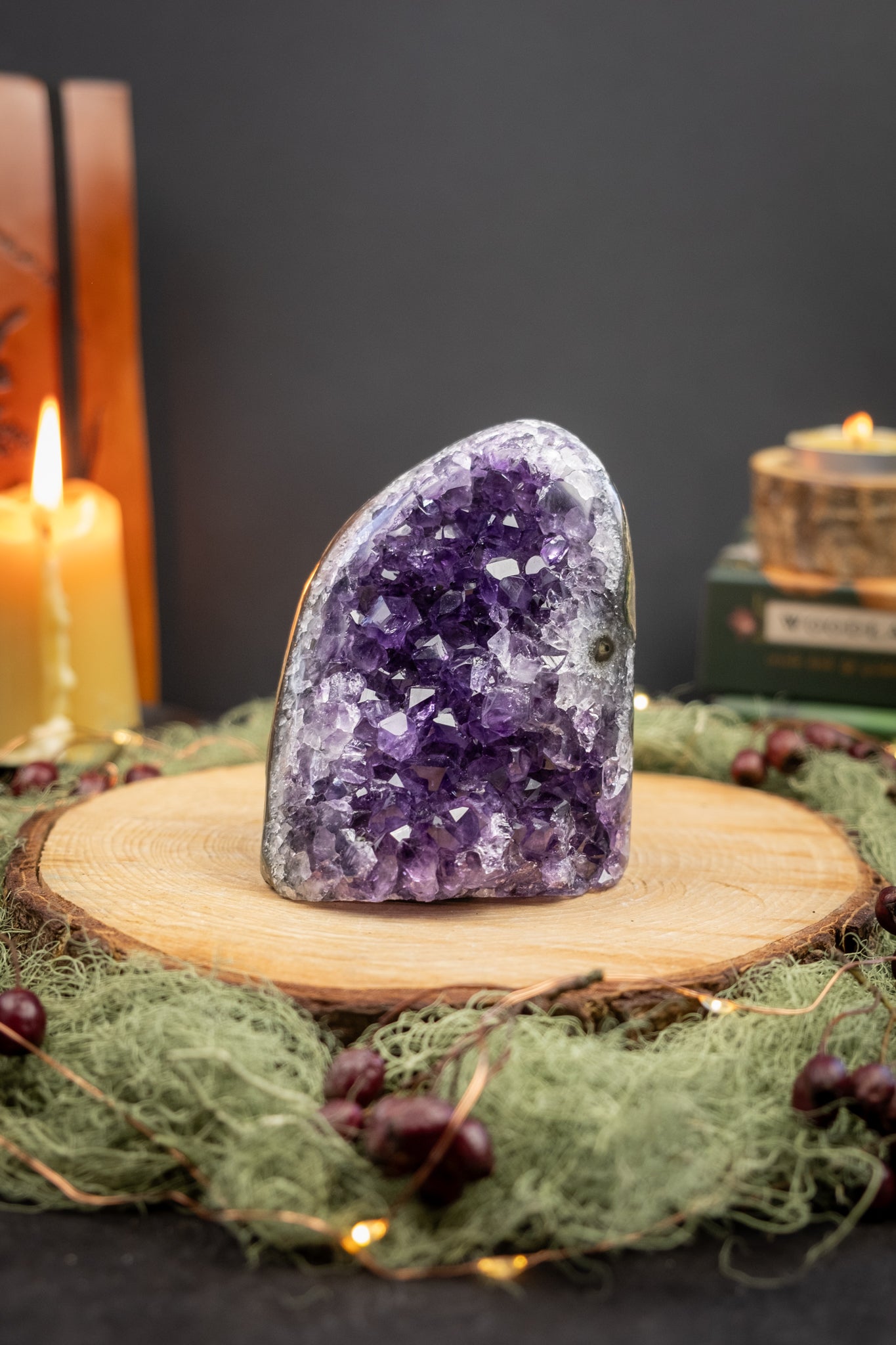 Stunning Deep Purple Amethyst Cluster, Cut Base Crystal from Uruguay, High Grade Amethyst Stone for Calm Protection and Spiritual Clarity