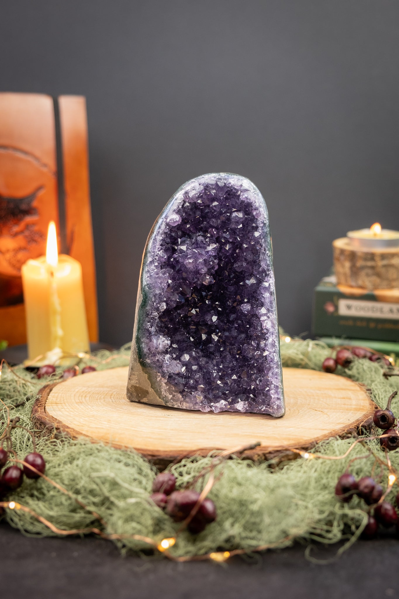 Stunning Deep Purple Amethyst Cluster, Cut Base Crystal from Uruguay, High Grade Amethyst Stone for Calm Protection and Spiritual Clarity