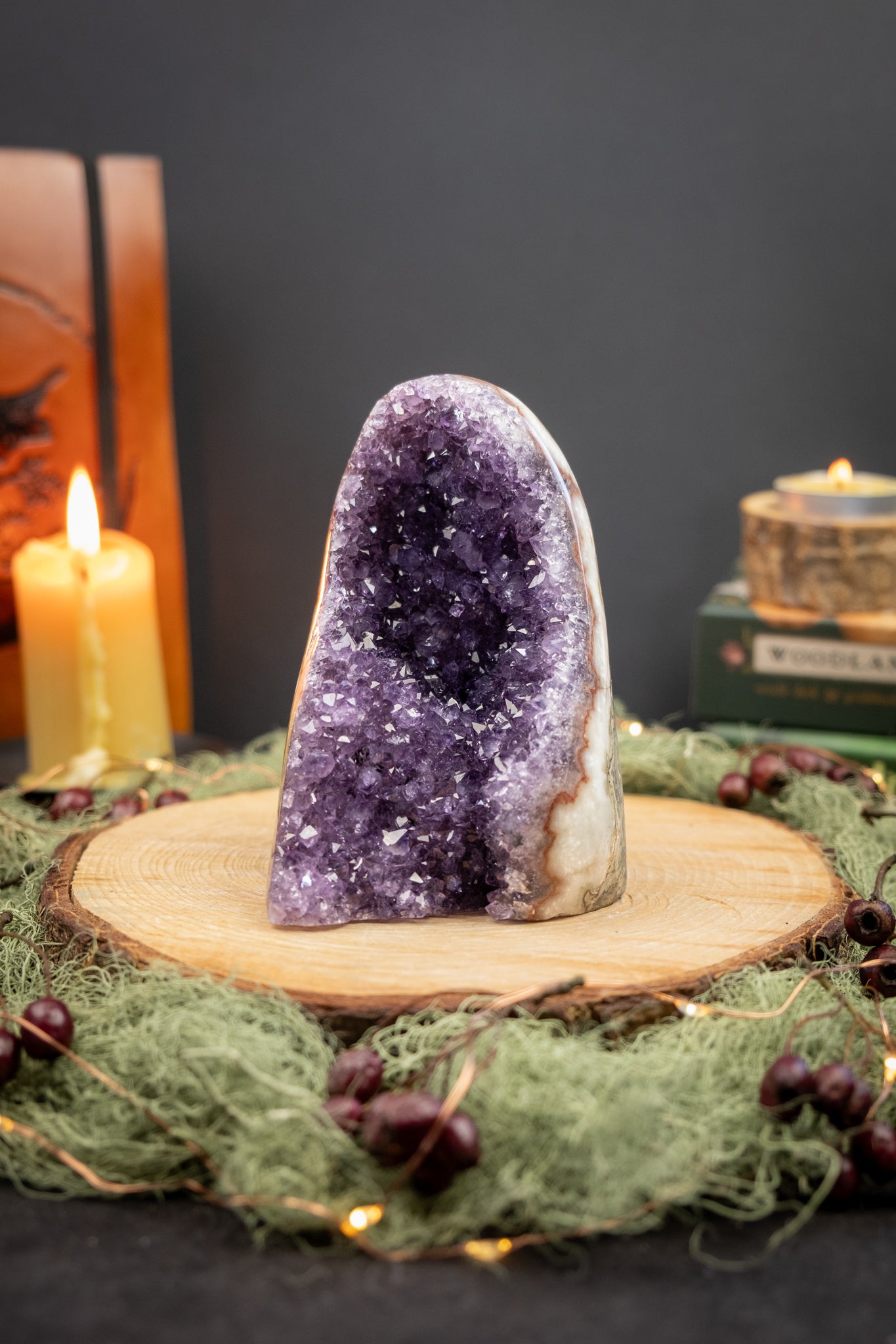 Stunning Deep Purple Amethyst Cluster, Cut Base Crystal from Uruguay, High Grade Amethyst Stone for Calm Protection and Spiritual Clarity