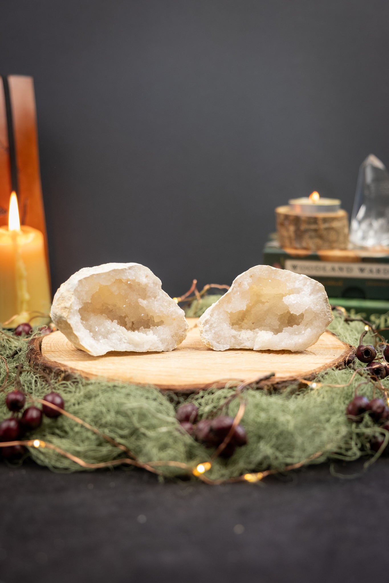 High Grade Sparkly Crystal Cave Pair, Small Druzy Crystal Caverns, Natural Intuitively Chosen Decorative Crystals