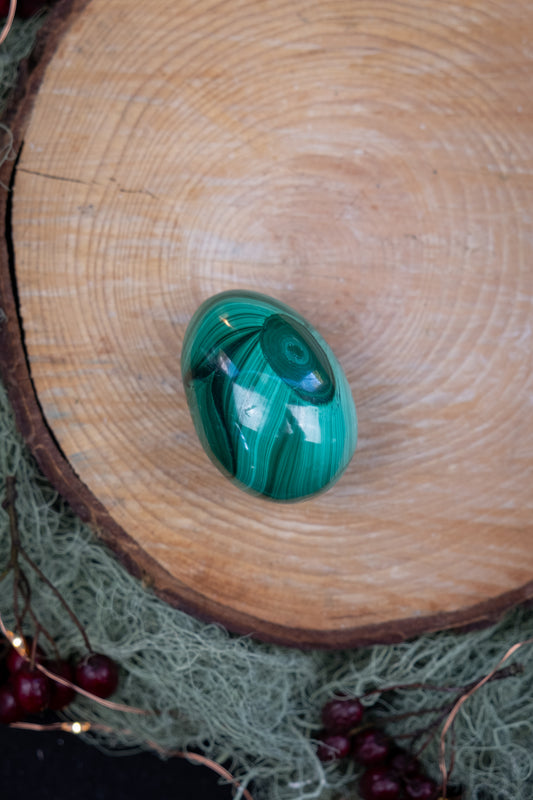 Malachite Egg Congo Origin, Polished Crystal Egg, Transformation Stone, Protection Gem, Deep Healing Malachite Stone, Heart Chakra Crystal