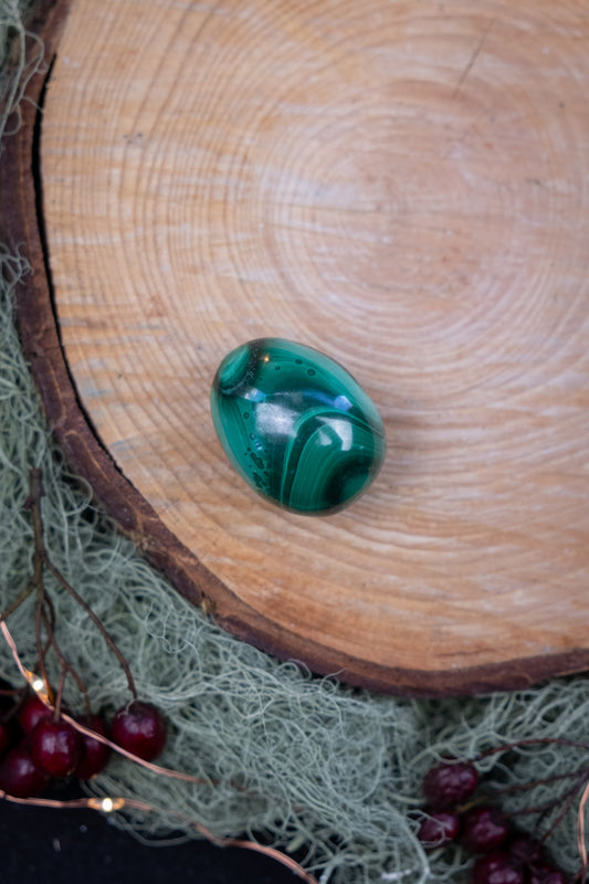 Malachite Egg Congo Origin, Polished Crystal Egg, Transformation Stone, Protection Gem, Deep Healing Malachite Stone, Heart Chakra Crystal