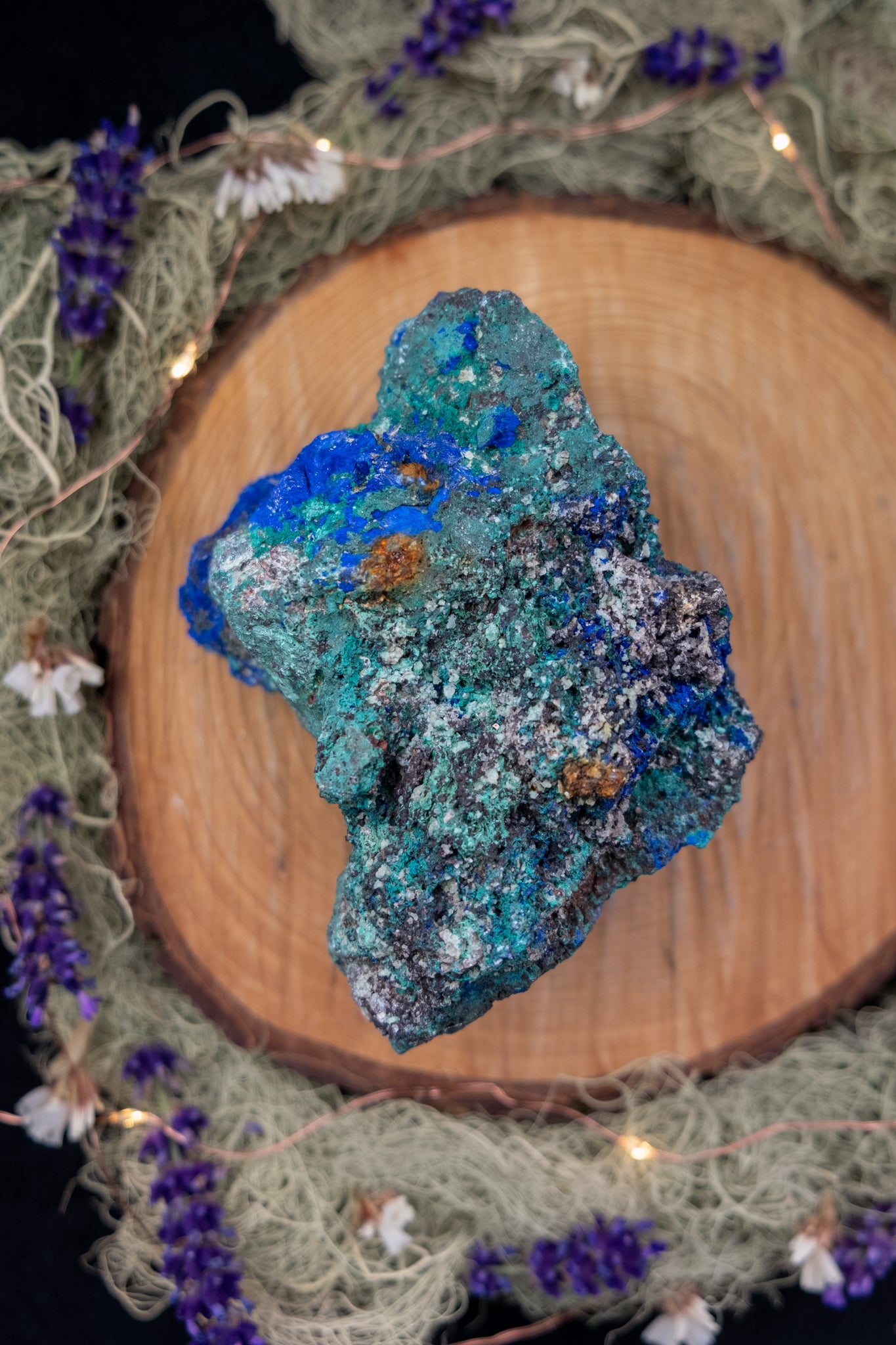 Azurite with Malachite