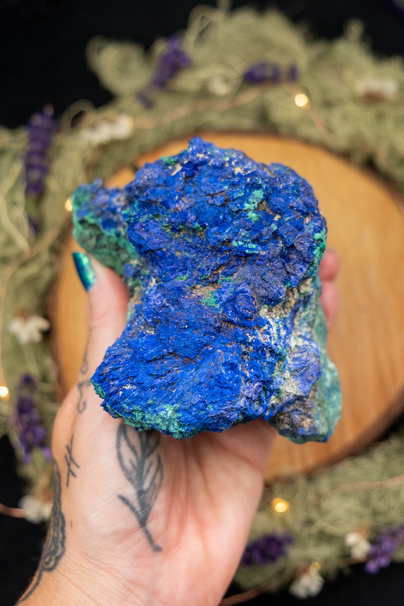 Azurite with Malachite