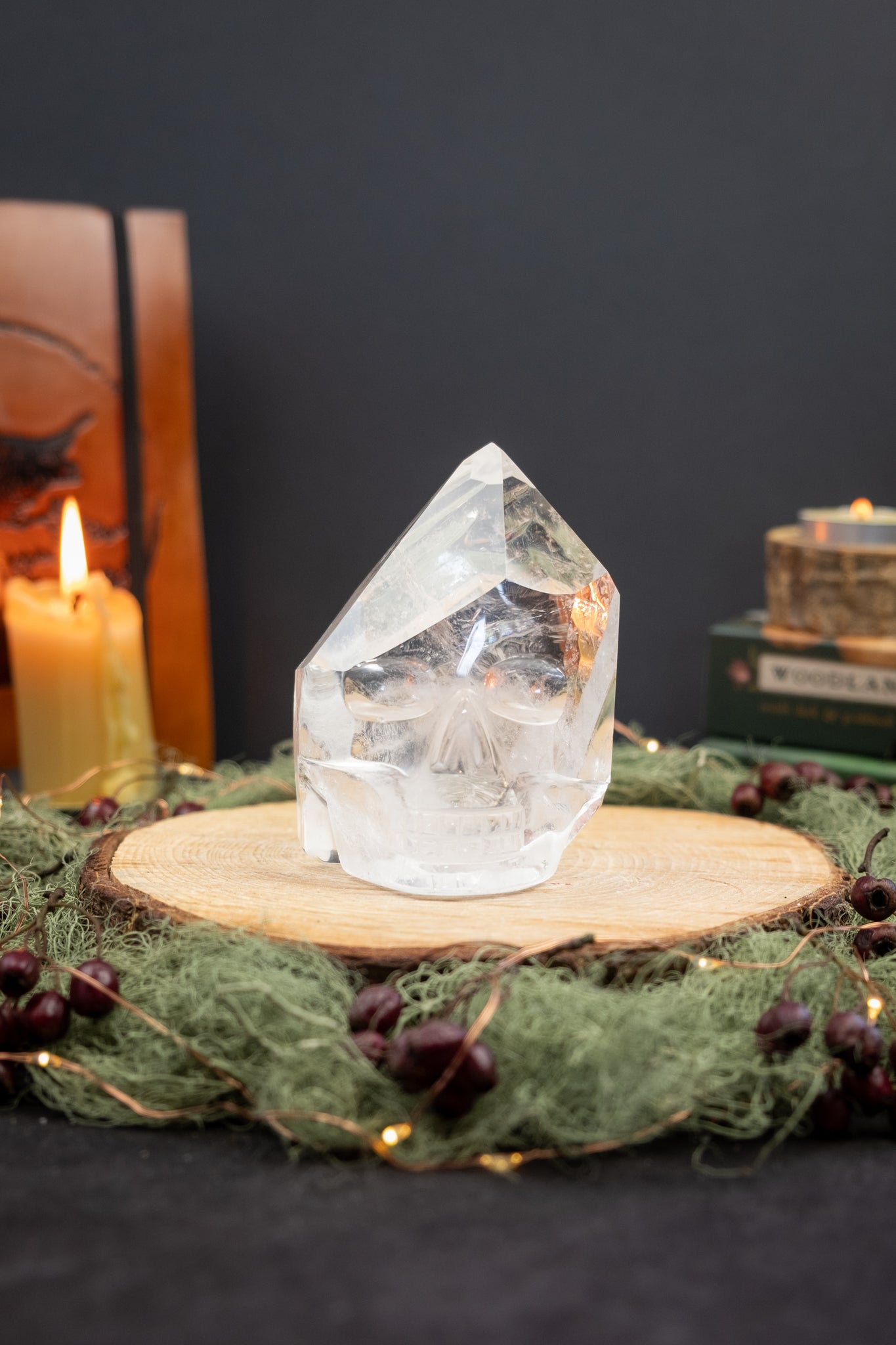 High Grade Lemurian Quartz Point Skull Crystal, Rare Lemurian Gemstone Carving, Ultra Clear Collector Stone with Strong Lemurian Coding