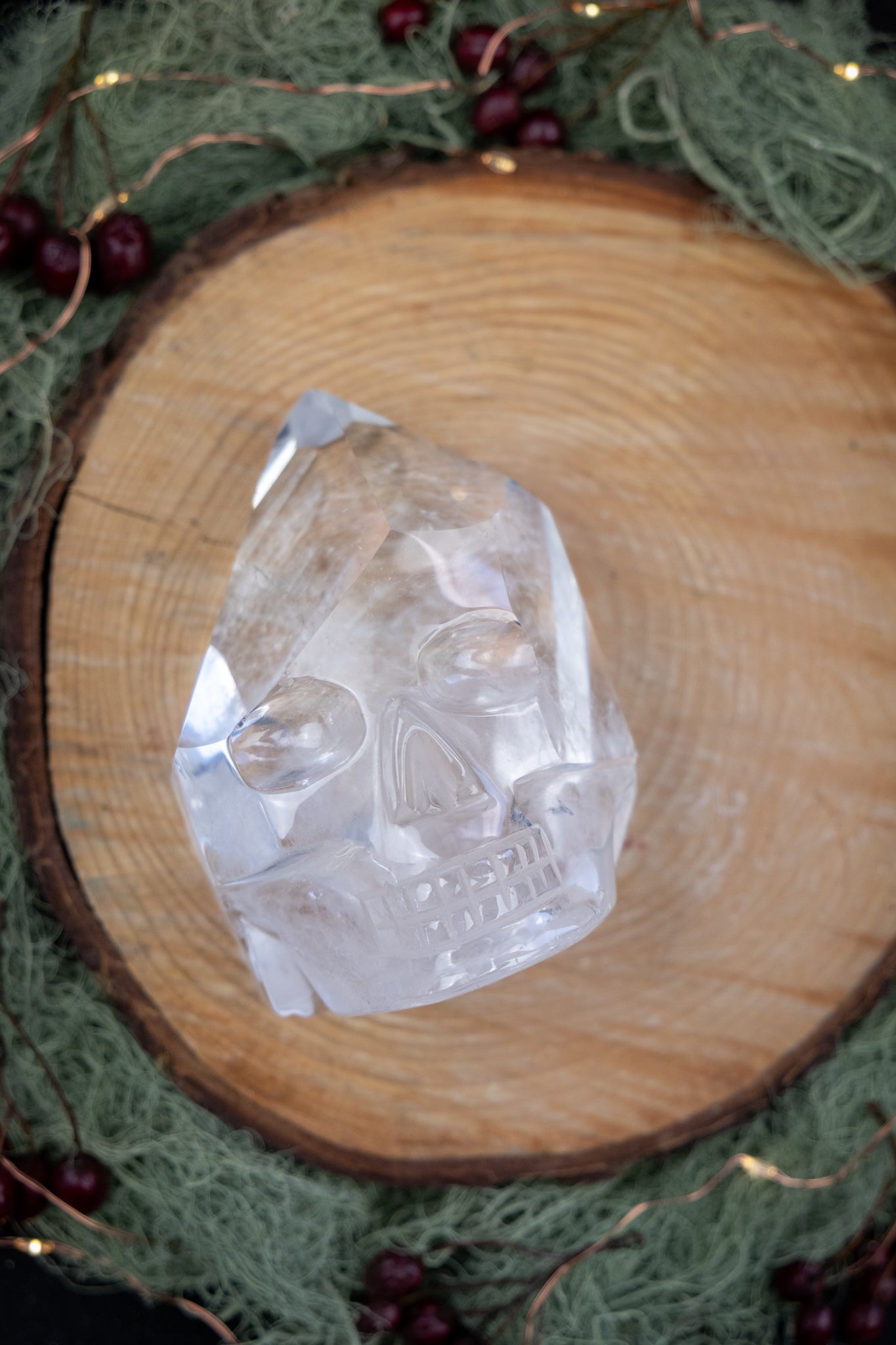 High Grade Lemurian Quartz Point Skull Crystal, Rare Lemurian Gemstone Carving, Ultra Clear Collector Stone with Strong Lemurian Coding