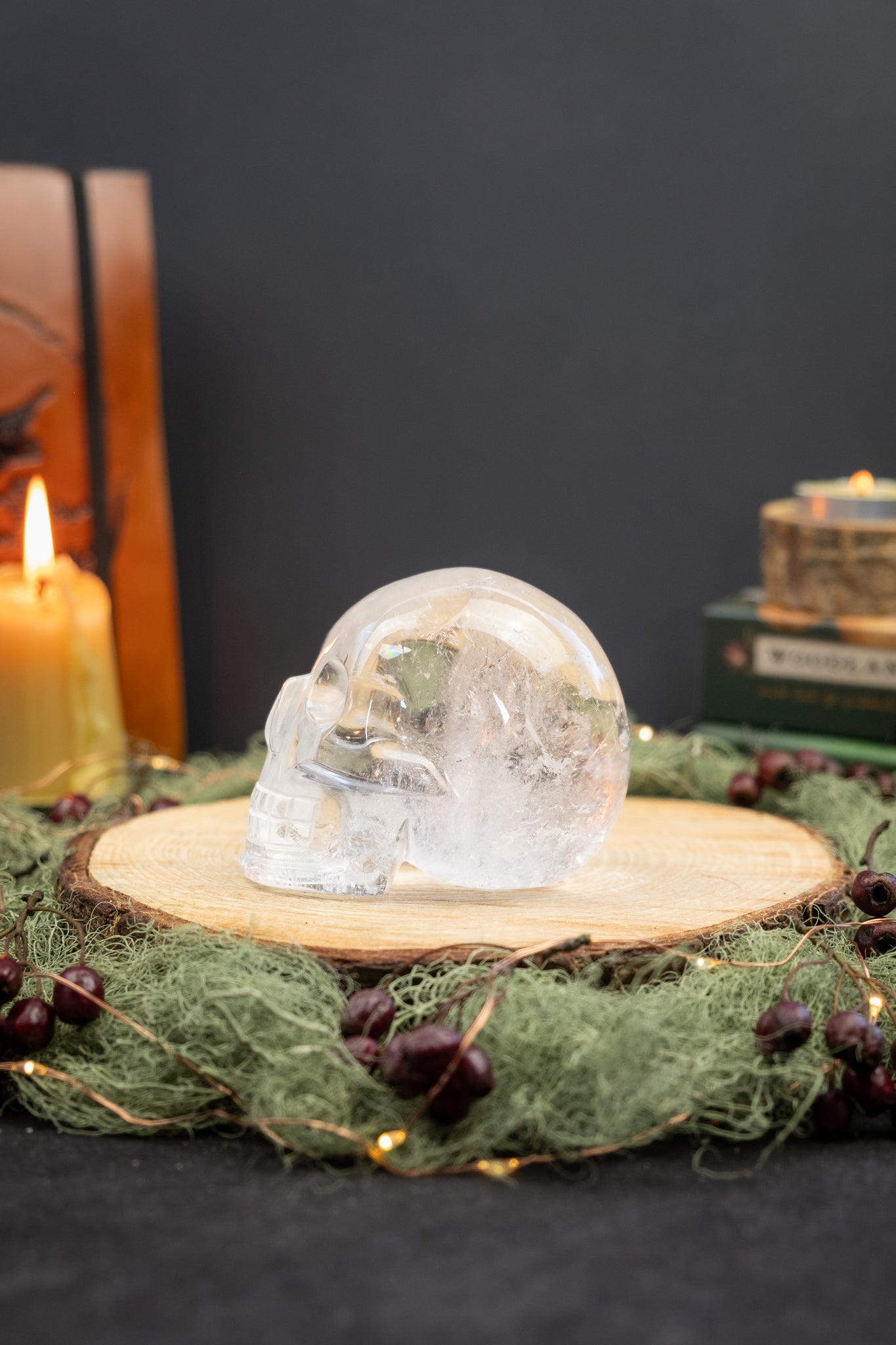 Lemurian Crystal Skull High Grade Clarity Crystal Skull Gem Stone Carving Hand Carved Quartz with Rainbows