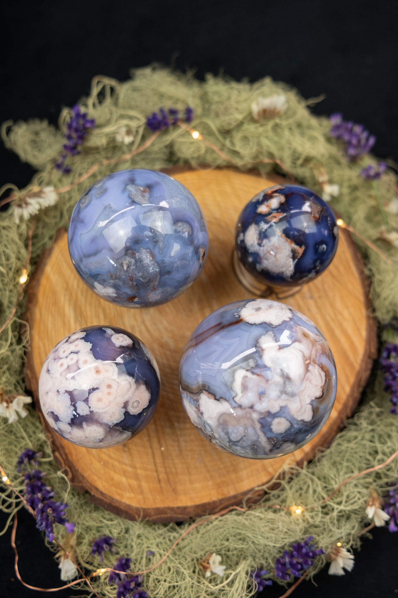 Purple Flower Agate Sphere