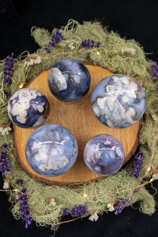 Purple Flower Agate Sphere
