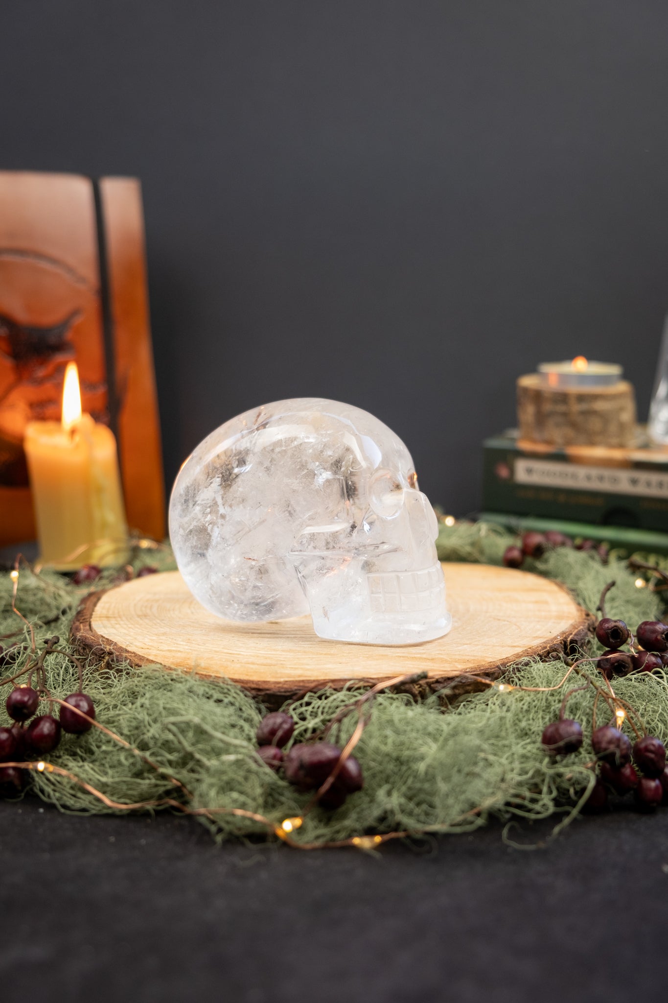 Lemurian Crystal Skull High Grade Clarity Crystal Skull Gem Stone Carving Hand Carved Quartz with Rainbows