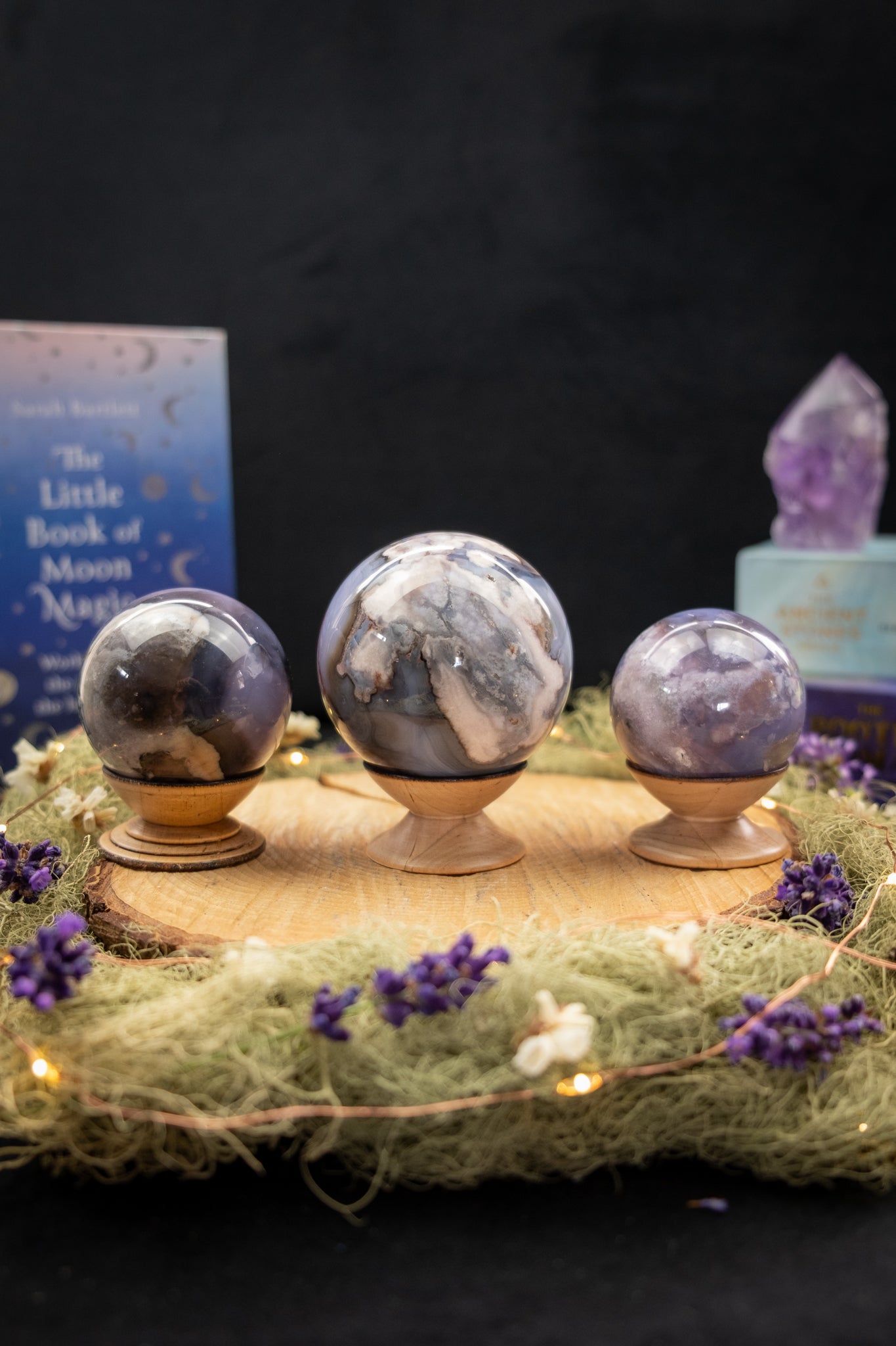 Purple Flower Agate Sphere