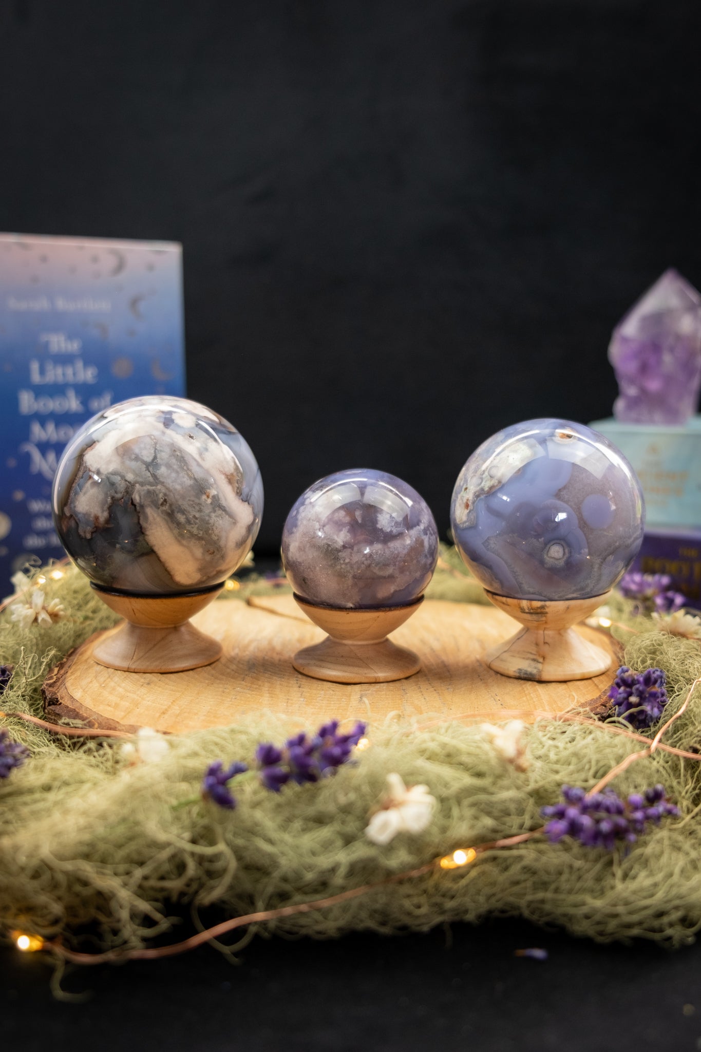 Purple Flower Agate Sphere