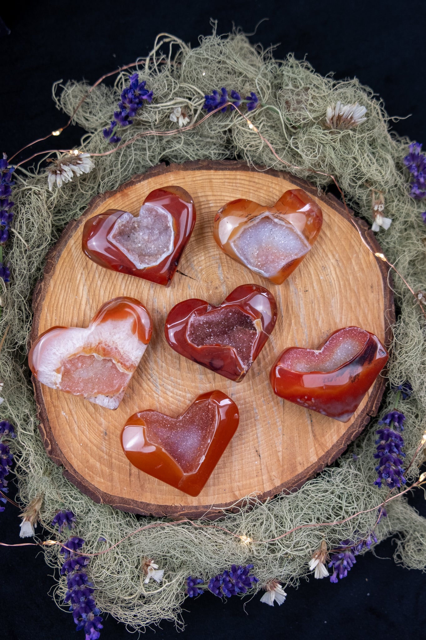 Carnelian Drusy Heart
