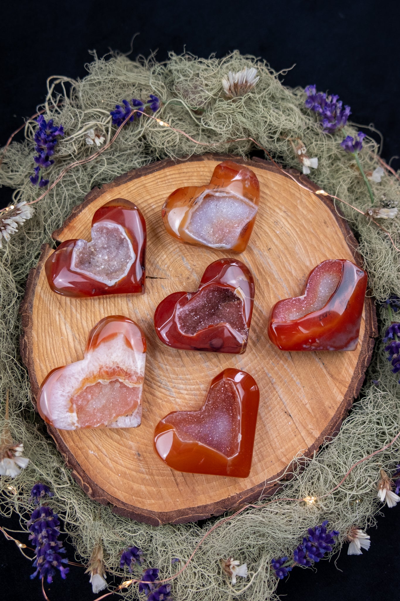 Carnelian Drusy Heart