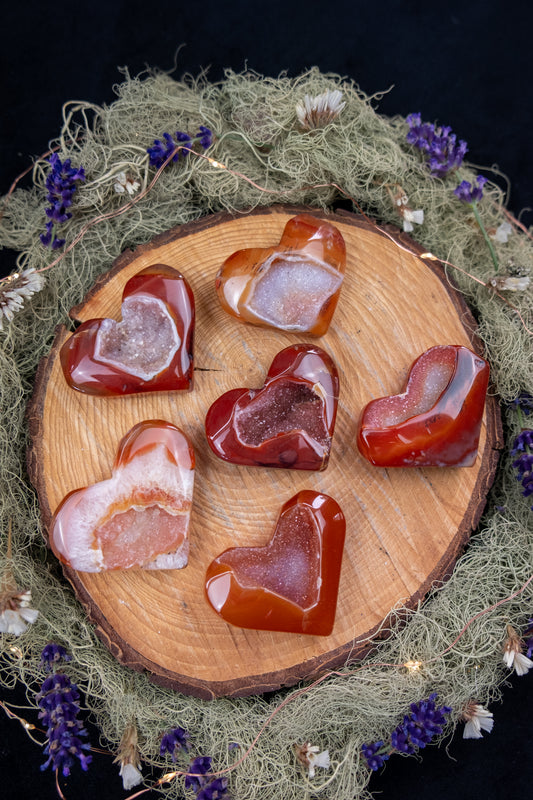 Carnelian Drusy Heart