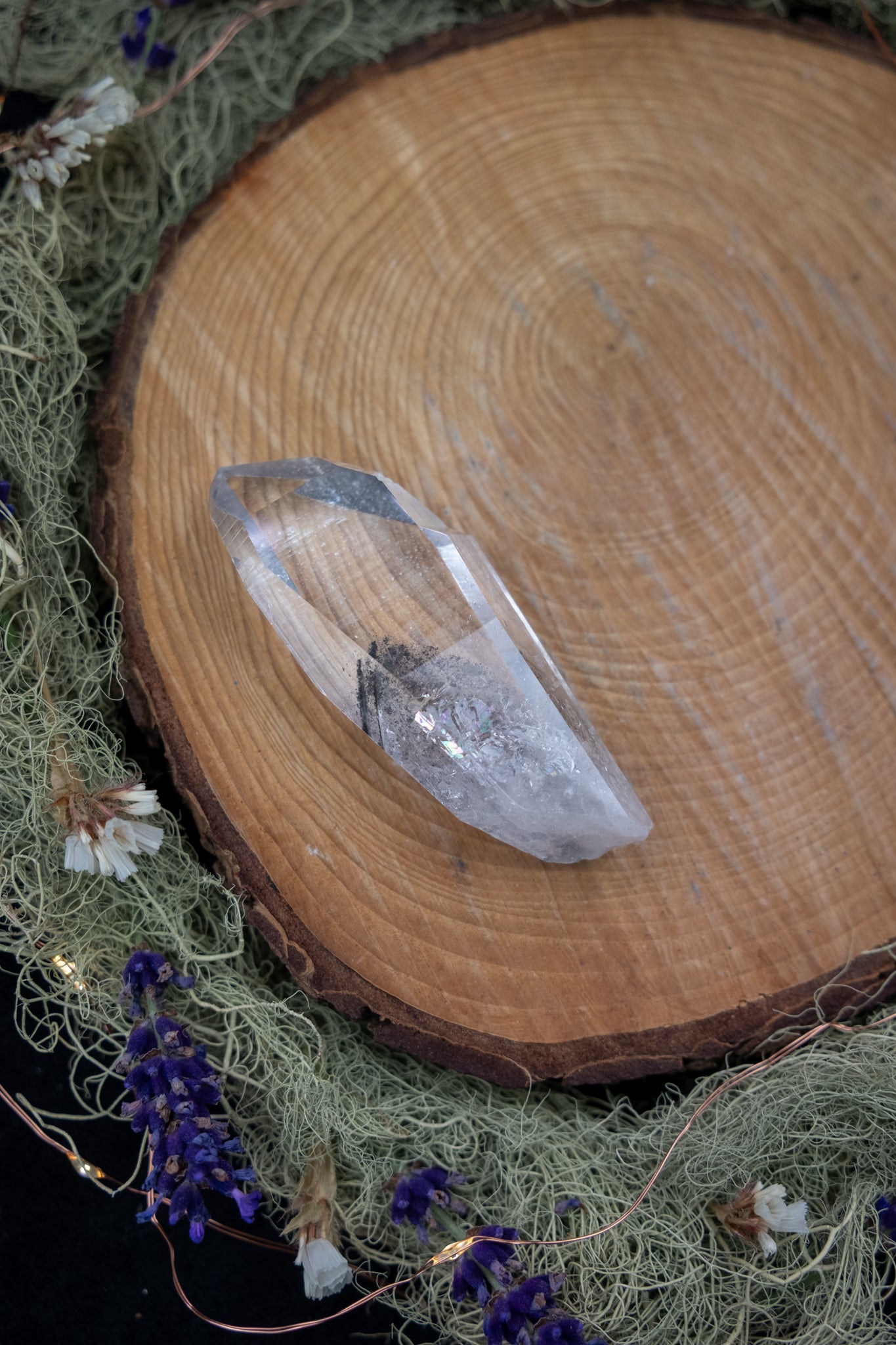 Black Phantom Lemurian Quartz Point