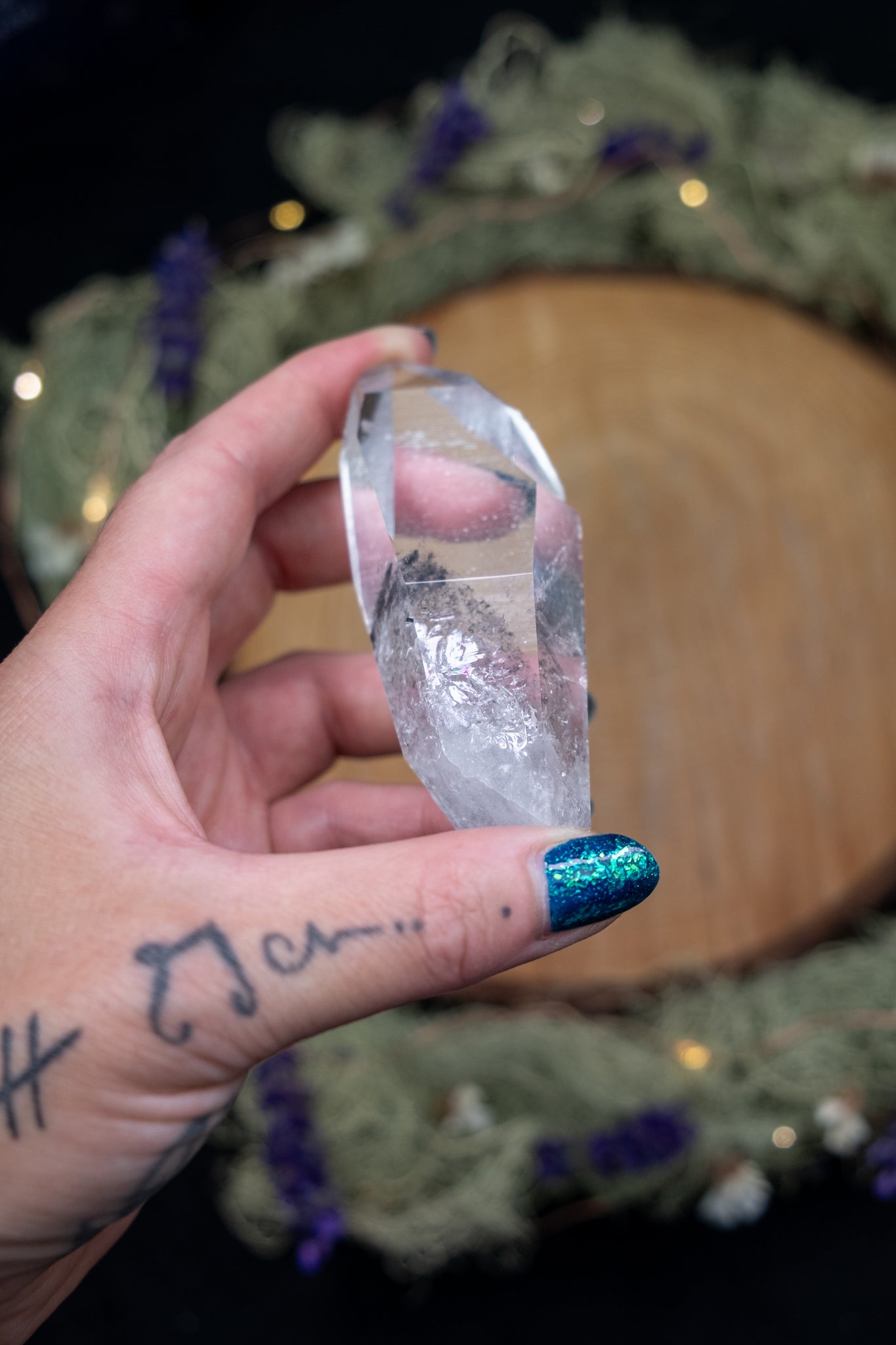 Black Phantom Lemurian Quartz Point
