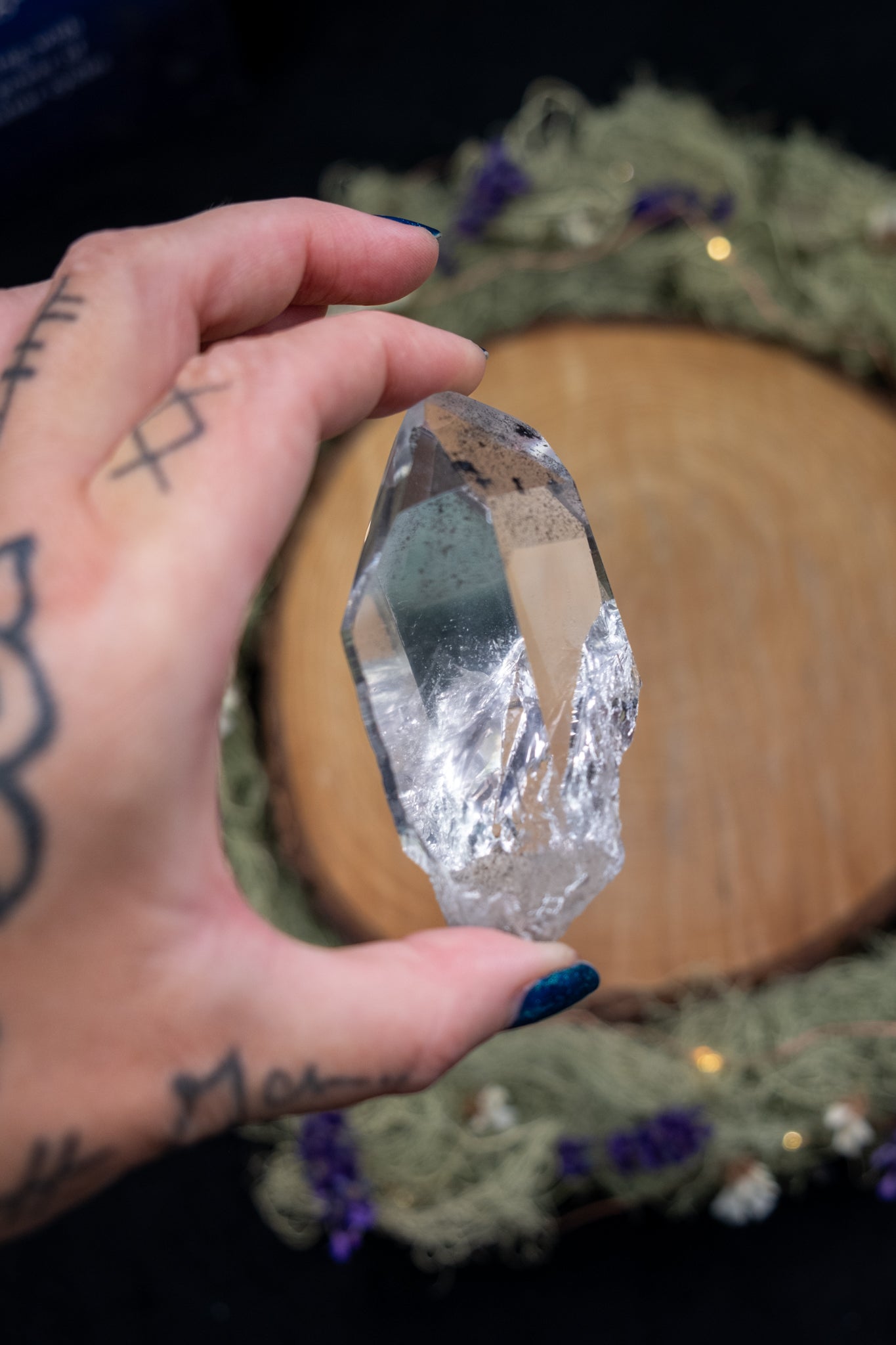 Black Phantom Lemurian Quartz Point