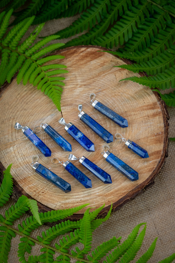 Lapis Lazuli crystal pendant, Genuine A grade, Madani Lapis, Ancient wisdom, Throat and Third eye chakra, Silver pendant, Crystal for truth.