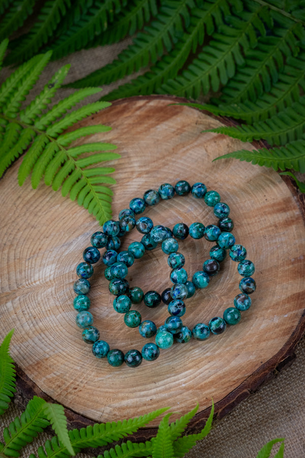 Chrysocolla crystal bracelet, Peaceful stone.