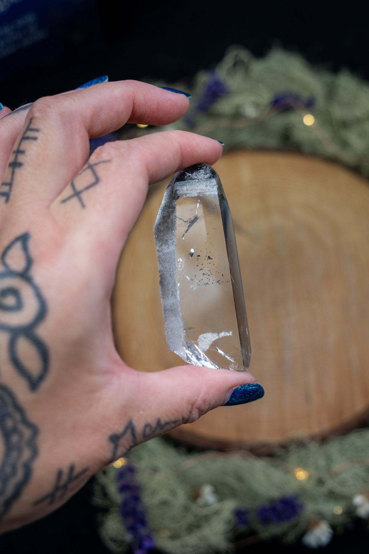 Black Phantom Lemurian Quartz Point