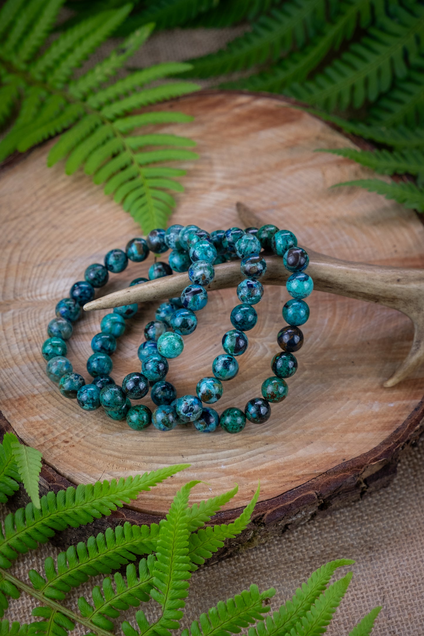 Chrysocolla crystal bracelet, Peaceful stone.