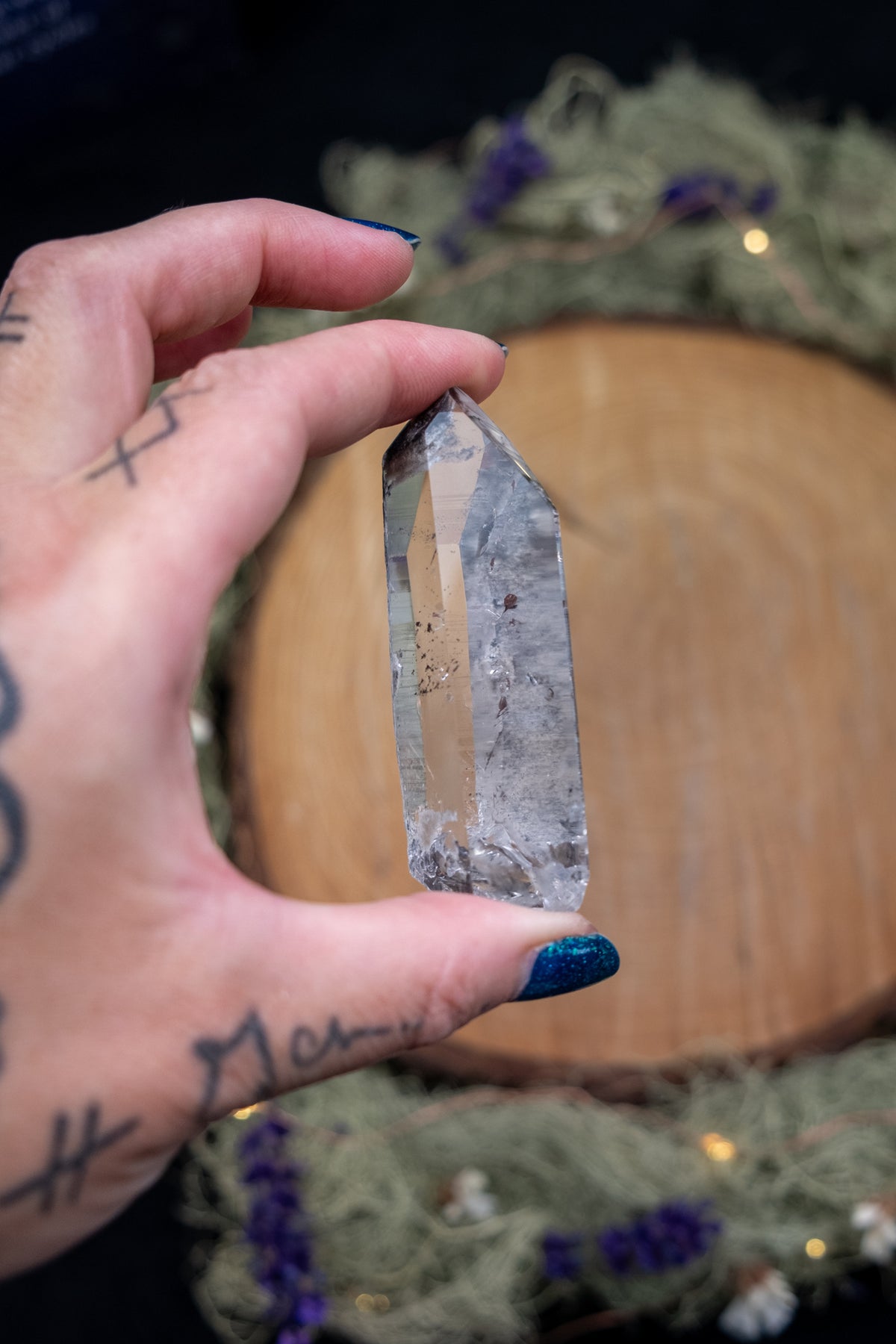 Black Phantom Lemurian Quartz Point