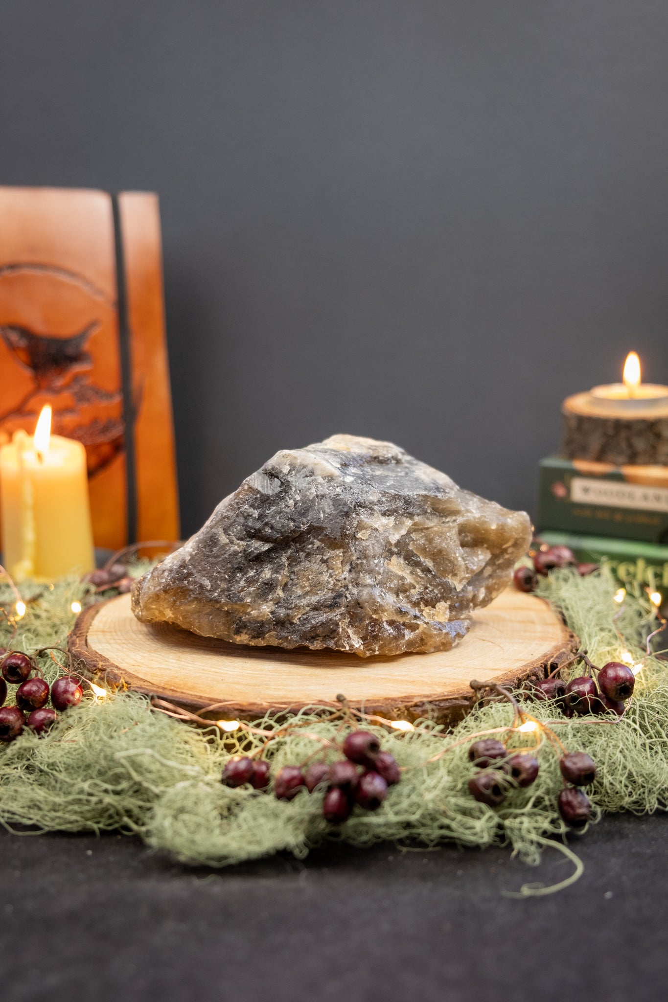 Raw natural citrine with black tourmaline block, high grade Brazilian citrine and black tourmaline stone for grounding protection clarity and abundance