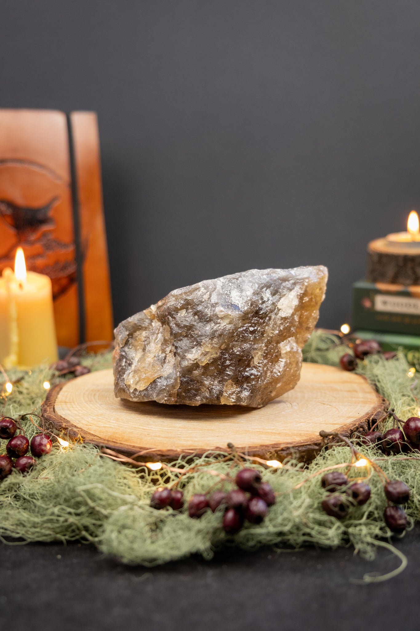 Raw natural citrine with black tourmaline block, high grade Brazilian citrine and black tourmaline stone for grounding protection clarity and abundance