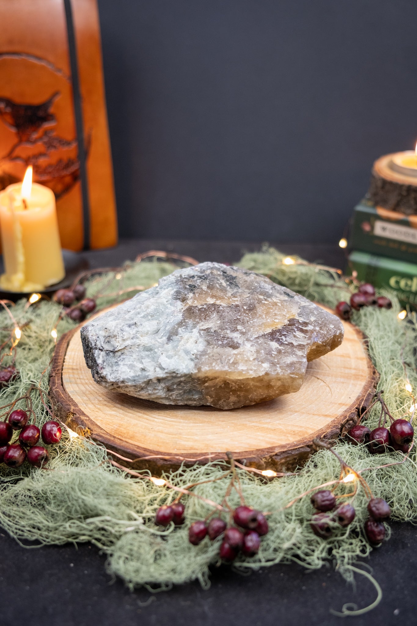 Raw Natural Citrine with Aquamarine and Tourmaline Crystal, High Grade Brazilian Stone, Rare Mineral Formation