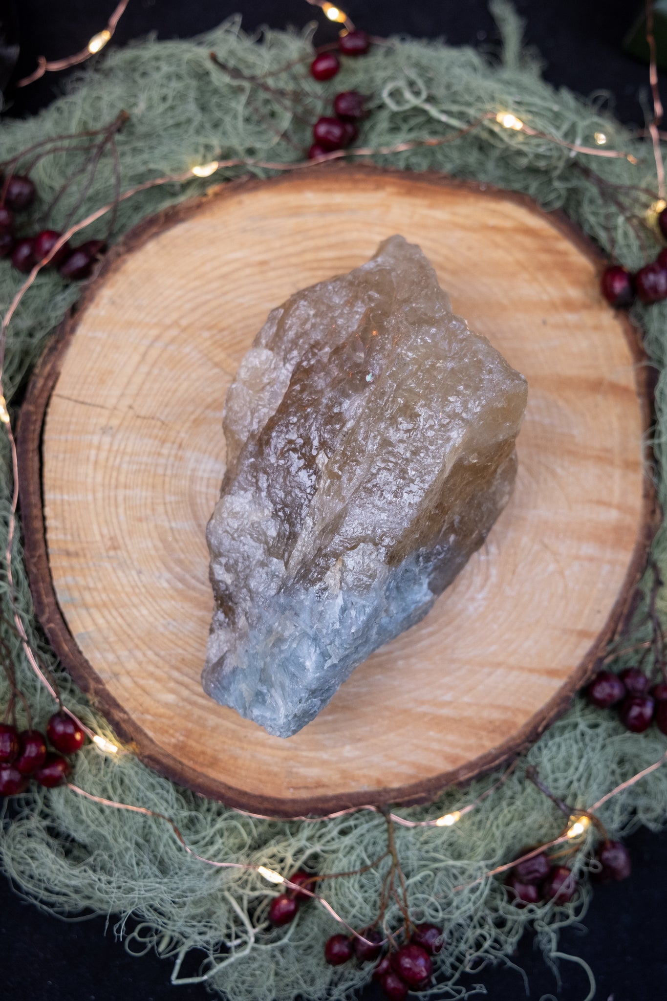 Raw Natural Citrine with Aquamarine and Tourmaline Crystal, High Grade Brazilian Stone, Rare Mineral Formation