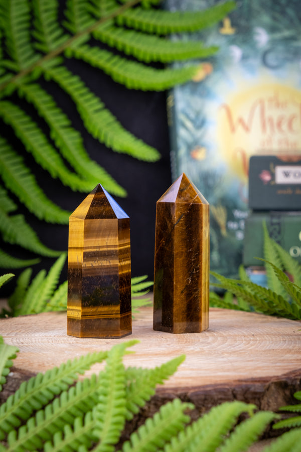 Tigers Eye crystal points.