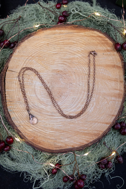 Star Rose Quartz Copper Pendant Necklace, Love and Heart Healing Crystal Stone, Ethically Sourced